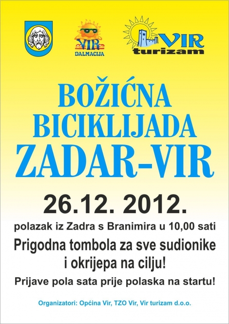 Božićna biciklijada Zadar - Vir